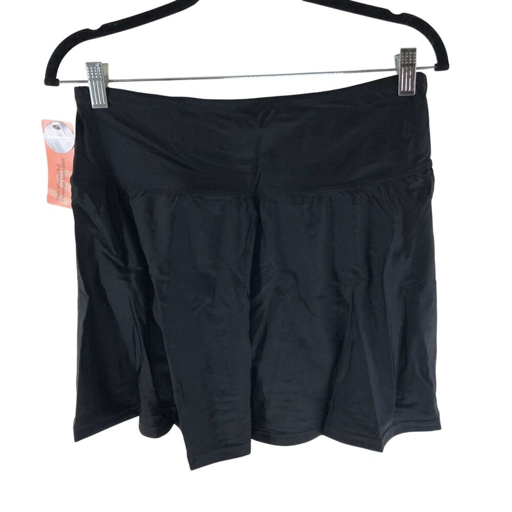 Shapermint High-Waisted Full Coverage Swim Skirt Built in Brief Black XL - Picture 2 of 5